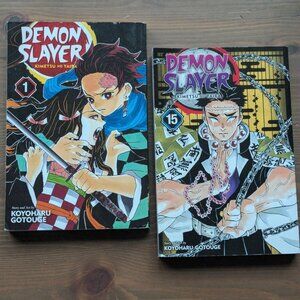 Demon Slayer: Kimetsu no Yaiba #1 & 15 - Excellent Condition Manga
